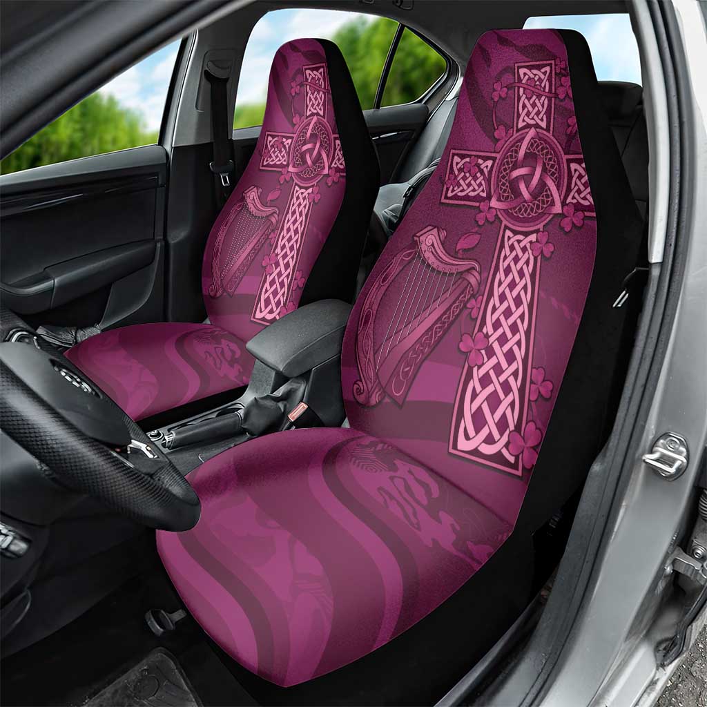 Ireland Rugby Car Seat Cover Maroon Celtic Knot Summer Paris 2024 LT9 - Wonder Print Shop