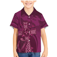 Ireland Rugby Family Matching Mermaid Dress and Hawaiian Shirt Maroon Celtic Knot Summer Paris 2024 LT9 - Wonder Print Shop