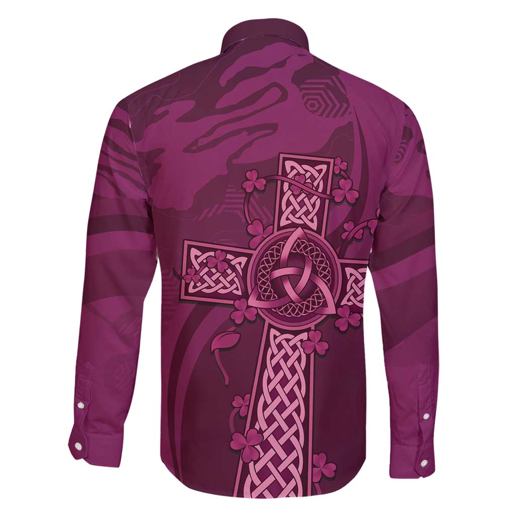 Ireland Rugby Family Matching Off Shoulder Maxi Dress and Hawaiian Shirt Maroon Celtic Knot Summer Paris 2024 LT9 - Wonder Print Shop