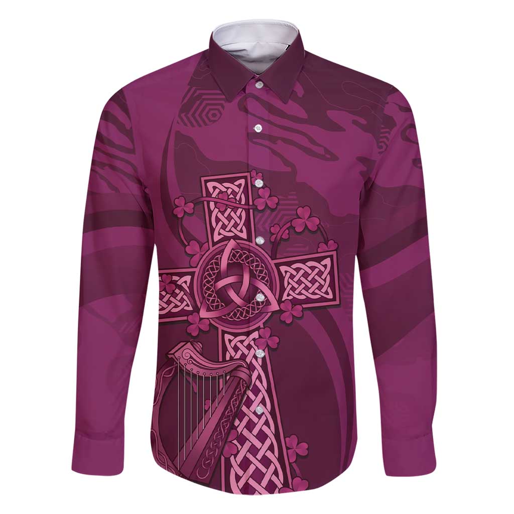 Ireland Rugby Family Matching Short Sleeve Bodycon Dress and Hawaiian Shirt Maroon Celtic Knot Summer Paris 2024 - Wonder Print Shop