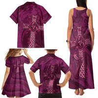 Ireland Rugby Family Matching Tank Maxi Dress and Hawaiian Shirt Maroon Celtic Knot Summer Paris 2024 - Wonder Print Shop