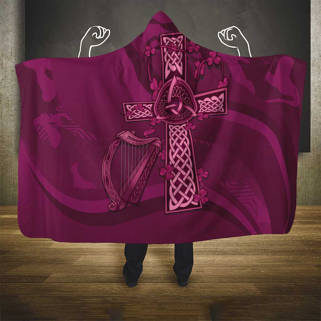 Ireland Rugby Hooded Blanket Maroon Celtic Knot Summer Paris 2024