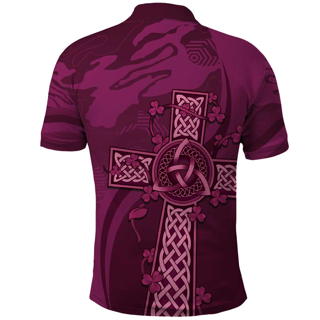 Ireland Rugby Polo Shirt Maroon Celtic Knot Summer Paris 2024 - Wonder Print Shop