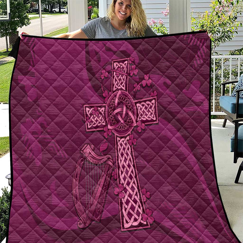 Ireland Rugby Quilt Maroon Celtic Knot Summer Paris 2024 - Wonder Print Shop