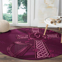 Ireland Rugby Round Carpet Maroon Celtic Knot Summer Paris 2024