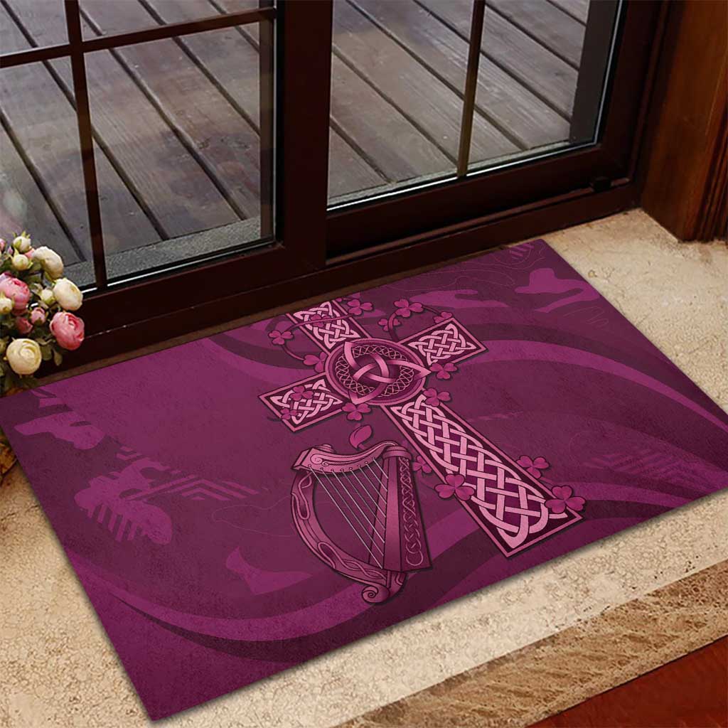 Ireland Rugby Rubber Doormat Maroon Celtic Knot Summer Paris 2024 - Wonder Print Shop