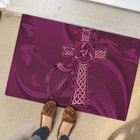 Ireland Rugby Rubber Doormat Maroon Celtic Knot Summer Paris 2024 - Wonder Print Shop