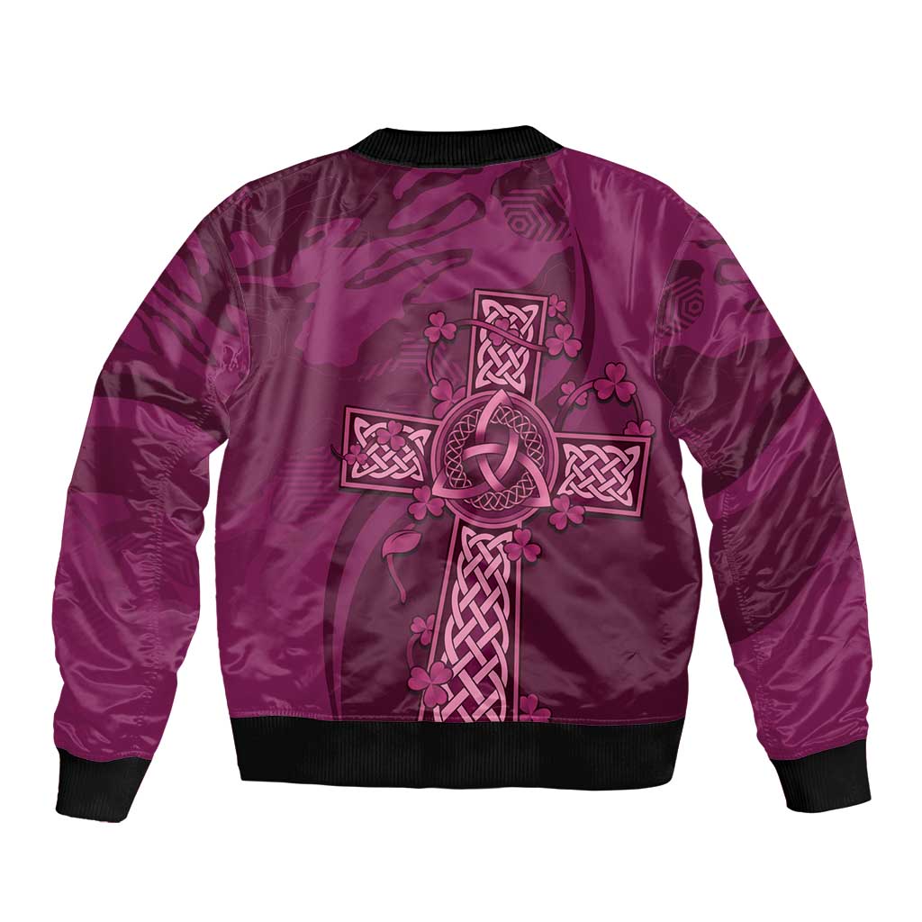 Ireland Rugby Sleeve Zip Bomber Jacket Maroon Celtic Knot Summer Paris 2024 - Wonder Print Shop