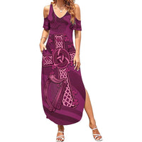 Ireland Rugby Summer Maxi Dress Maroon Celtic Knot Summer Paris 2024 - Wonder Print Shop