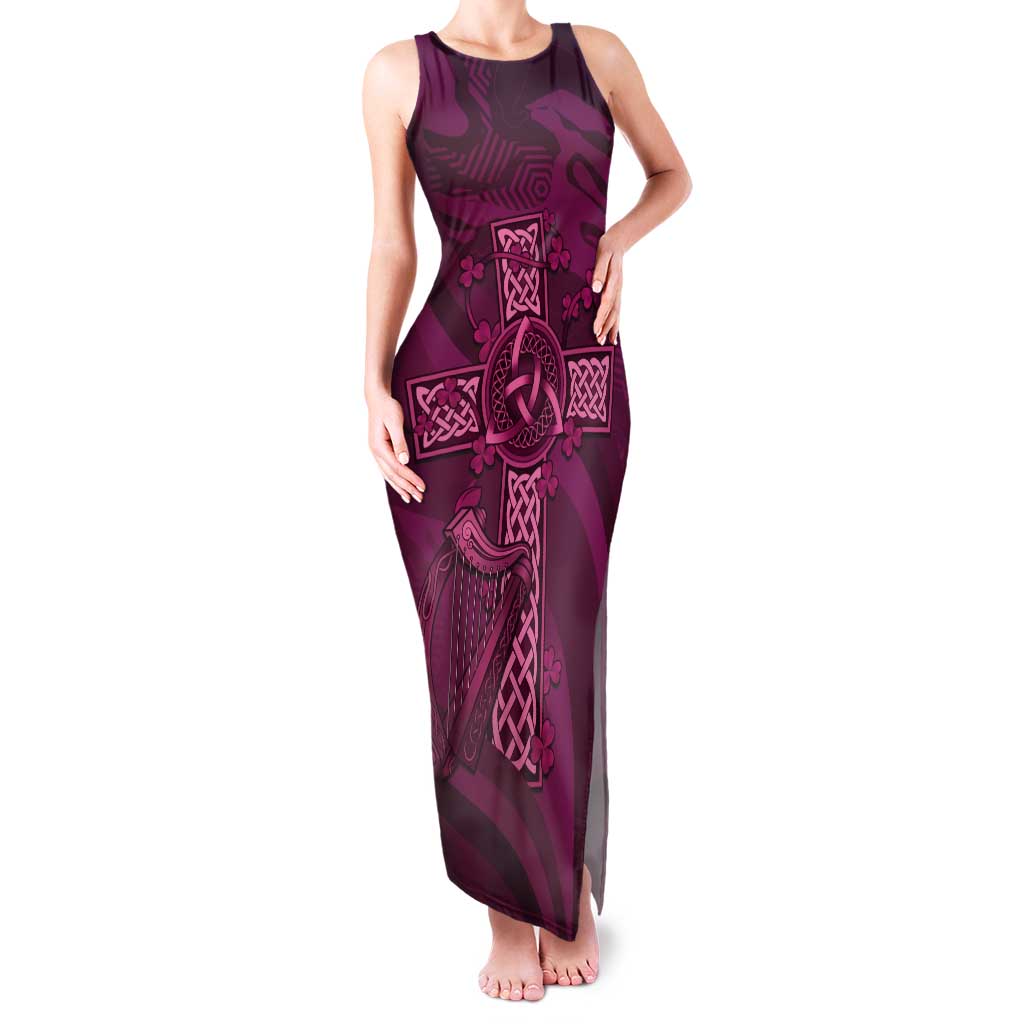 Ireland Rugby Tank Maxi Dress Maroon Celtic Knot Summer Paris 2024 - Wonder Print Shop