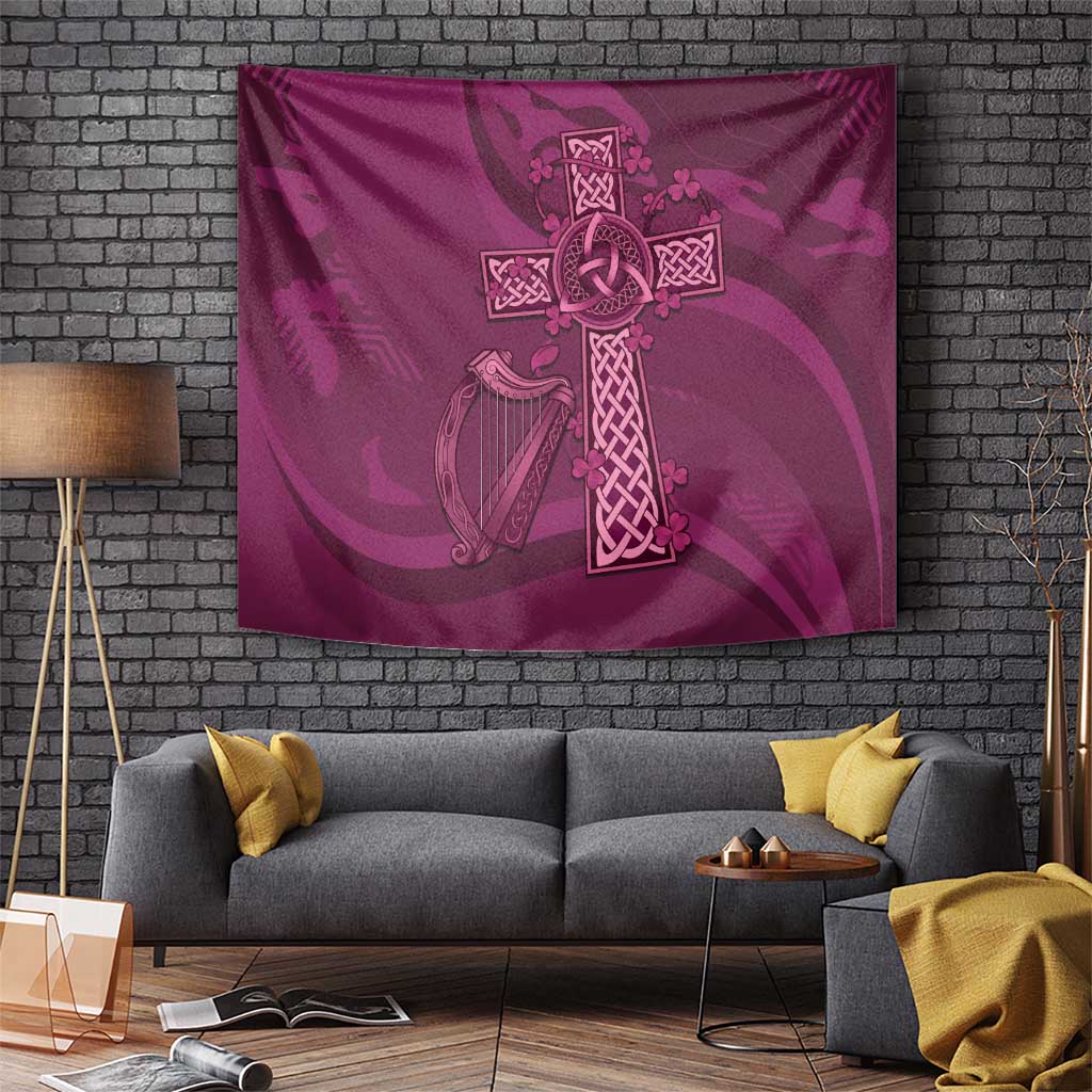 Ireland Rugby Tapestry Maroon Celtic Knot Summer Paris 2024 - Wonder Print Shop
