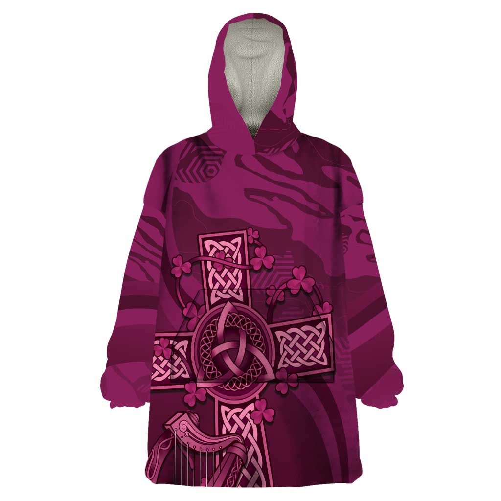 Ireland Rugby Wearable Blanket Hoodie Maroon Celtic Knot Summer Paris 2024 - Wonder Print Shop