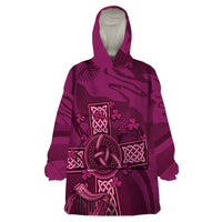Ireland Rugby Wearable Blanket Hoodie Maroon Celtic Knot Summer Paris 2024 - Wonder Print Shop