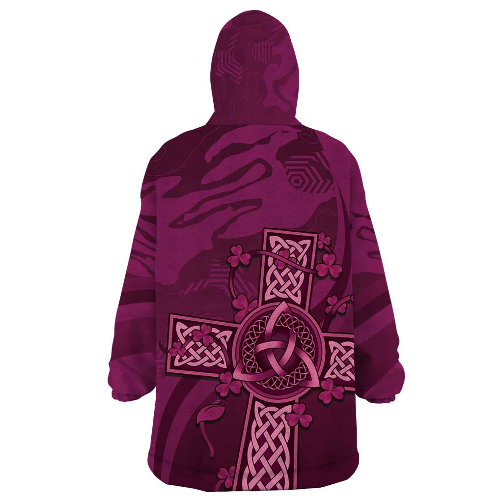 Ireland Rugby Wearable Blanket Hoodie Maroon Celtic Knot Summer Paris 2024 - Wonder Print Shop