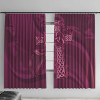 Ireland Rugby Window Curtain Maroon Celtic Knot Summer Paris 2024 - Wonder Print Shop