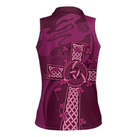 Ireland Rugby Women Sleeveless Polo Shirt Maroon Celtic Knot Summer Paris 2024 - Wonder Print Shop