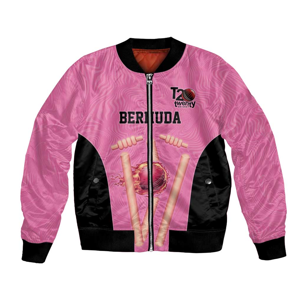 Bermuda Cricket Custom Bomber Jacket Quo Fata Ferunt Sporty - Wonder Print Shop