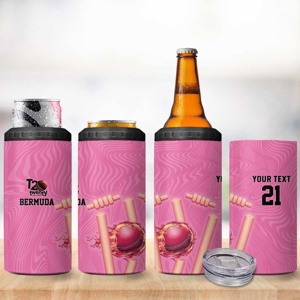 Bermuda Cricket Custom 4 in 1 Can Cooler Tumbler Quo Fata Ferunt Sporty - Wonder Print Shop