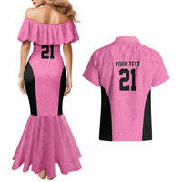 Bermuda Cricket Custom Couples Matching Mermaid Dress and Hawaiian Shirt Quo Fata Ferunt Sporty - Wonder Print Shop