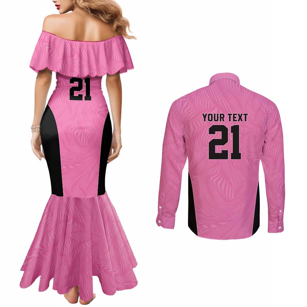 Bermuda Cricket Custom Couples Matching Mermaid Dress and Long Sleeve Button Shirt Quo Fata Ferunt Sporty - Wonder Print Shop
