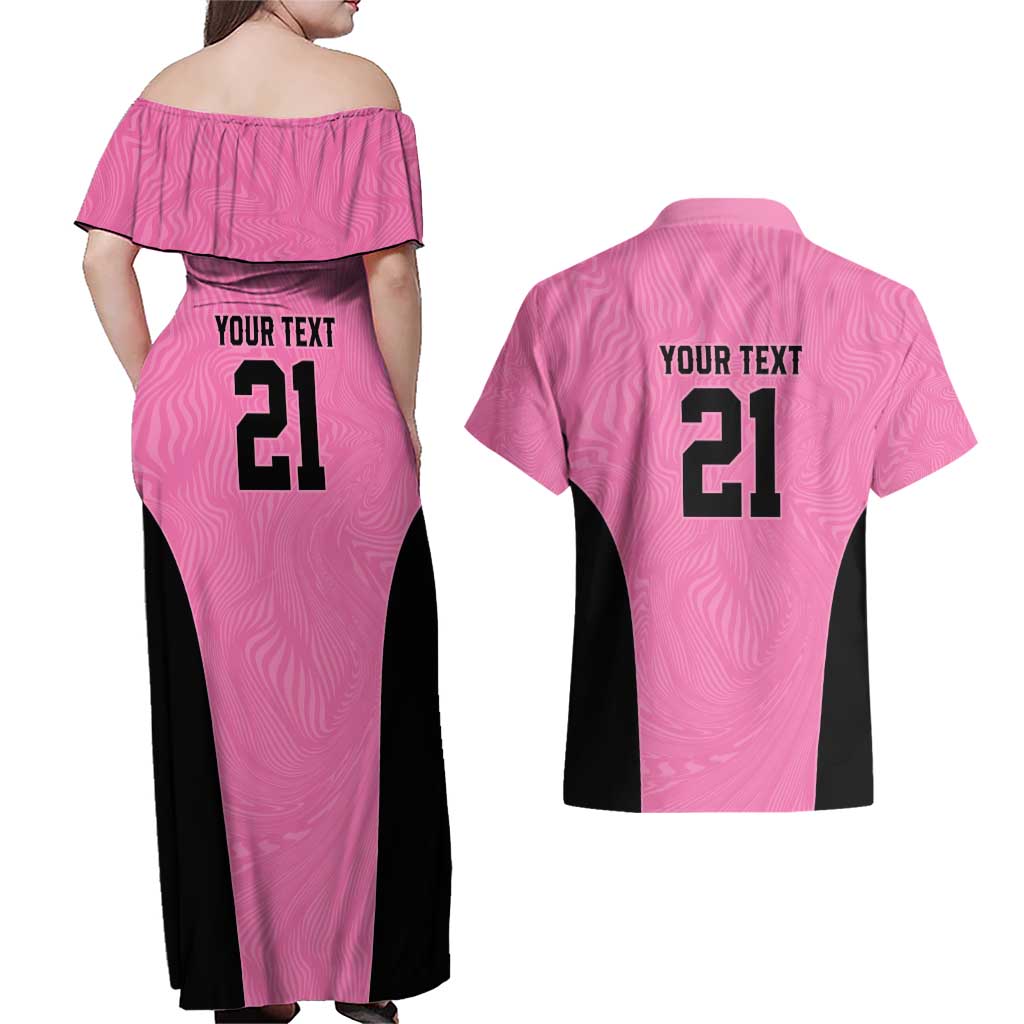 Bermuda Cricket Custom Couples Matching Off Shoulder Maxi Dress and Hawaiian Shirt Quo Fata Ferunt Sporty - Wonder Print Shop