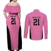 Bermuda Cricket Custom Couples Matching Off Shoulder Maxi Dress and Long Sleeve Button Shirt Quo Fata Ferunt Sporty - Wonder Print Shop