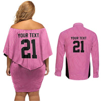 Bermuda Cricket Custom Couples Matching Off Shoulder Short Dress and Long Sleeve Button Shirt Quo Fata Ferunt Sporty - Wonder Print Shop