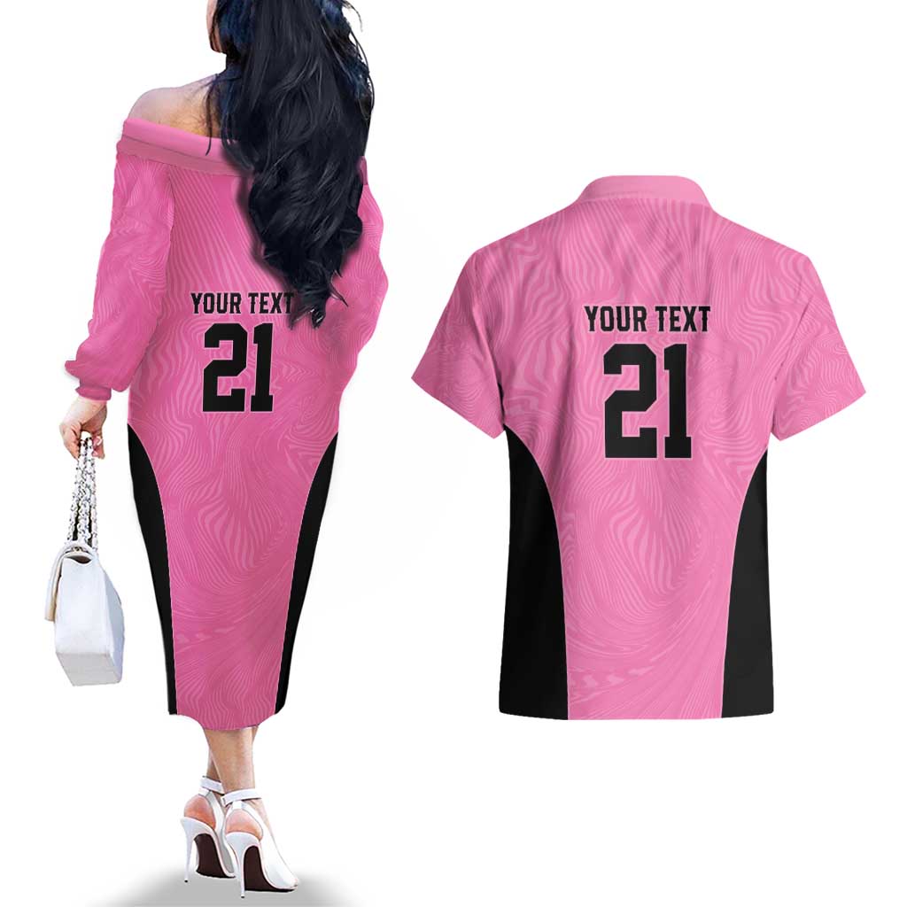 Bermuda Cricket Custom Couples Matching Off The Shoulder Long Sleeve Dress and Hawaiian Shirt Quo Fata Ferunt Sporty - Wonder Print Shop