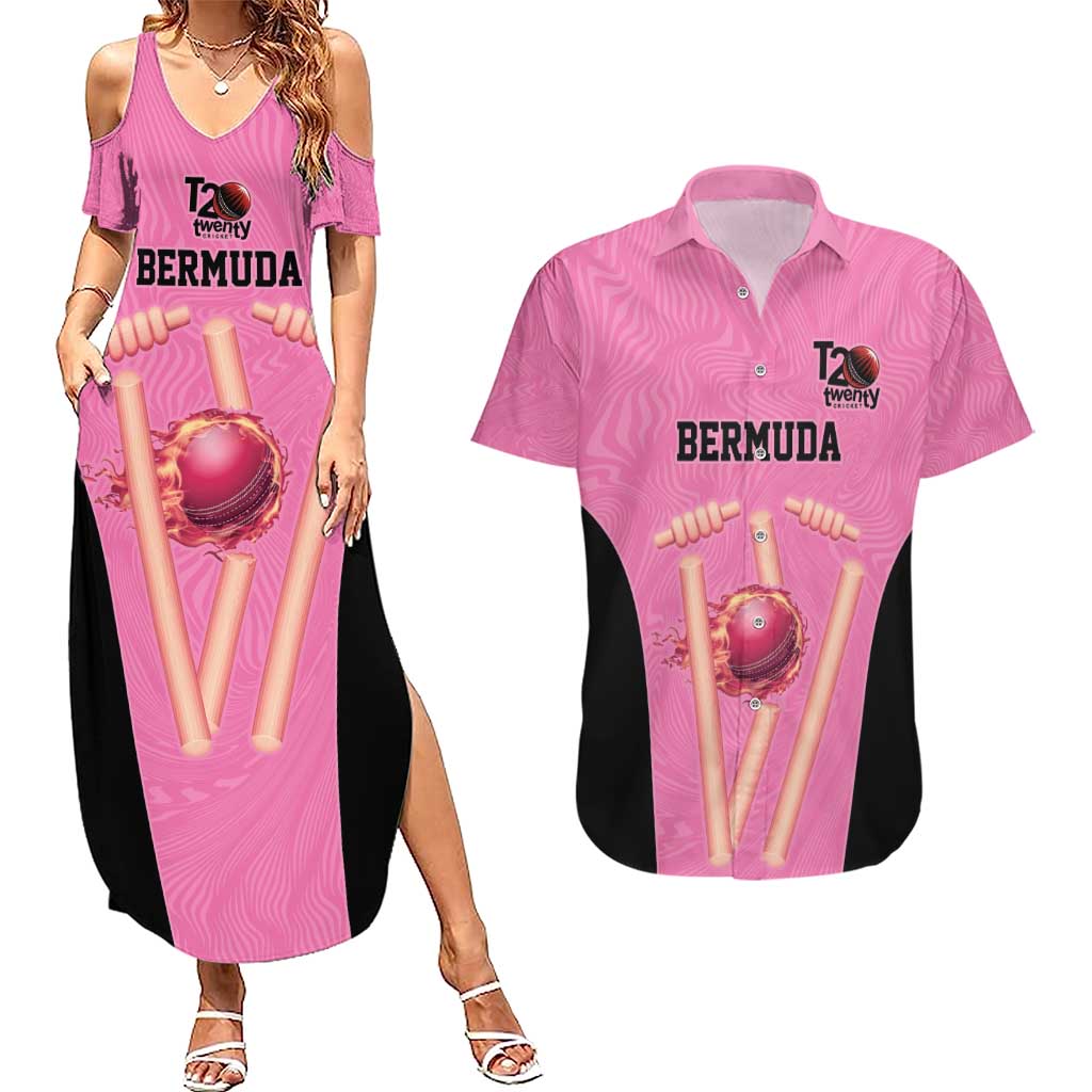 Bermuda Cricket Custom Couples Matching Summer Maxi Dress and Hawaiian Shirt Quo Fata Ferunt Sporty - Wonder Print Shop
