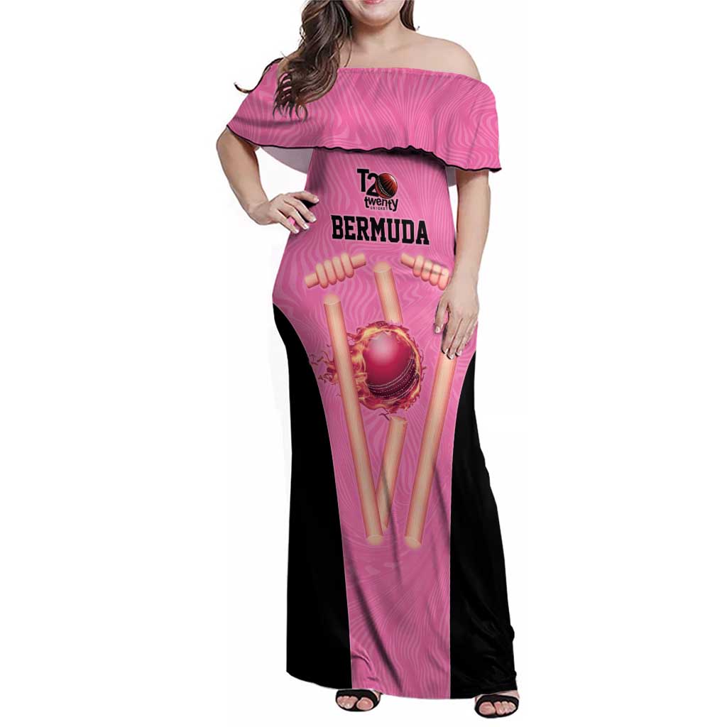 Bermuda Cricket Custom Family Matching Off Shoulder Maxi Dress and Hawaiian Shirt Quo Fata Ferunt Sporty - Wonder Print Shop