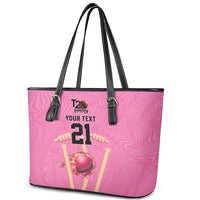 Bermuda Cricket Custom Leather Tote Bag Quo Fata Ferunt Sporty - Wonder Print Shop
