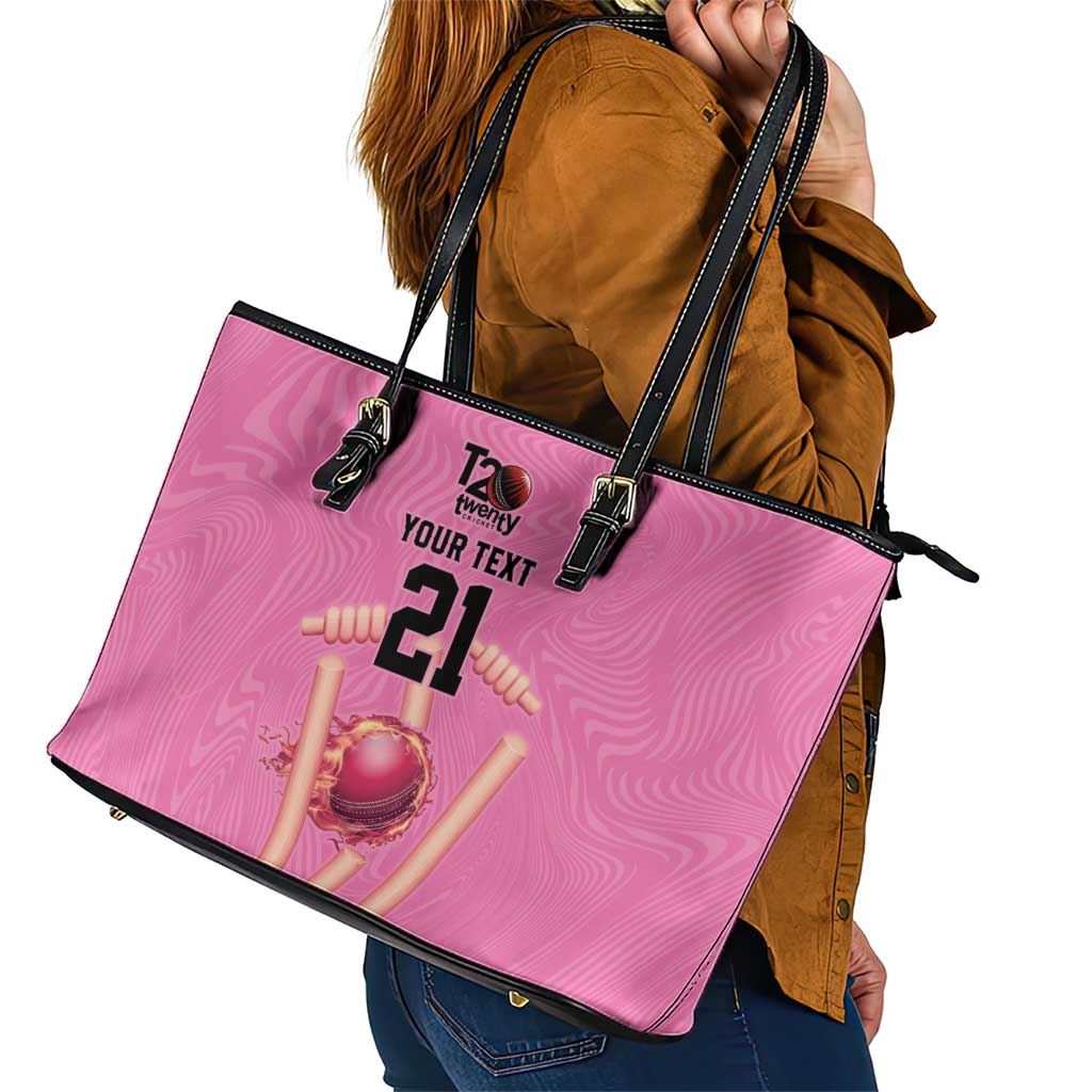Bermuda Cricket Custom Leather Tote Bag Quo Fata Ferunt Sporty - Wonder Print Shop