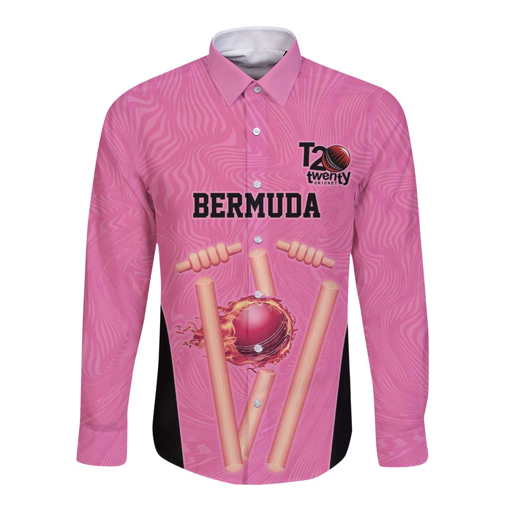 Bermuda Cricket Custom Long Sleeve Button Shirt Quo Fata Ferunt Sporty - Wonder Print Shop