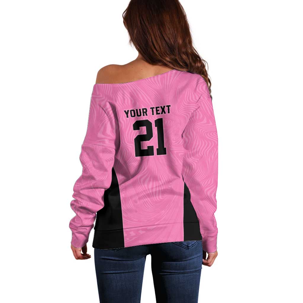 Bermuda Cricket Custom Off Shoulder Sweater Quo Fata Ferunt Sporty - Wonder Print Shop