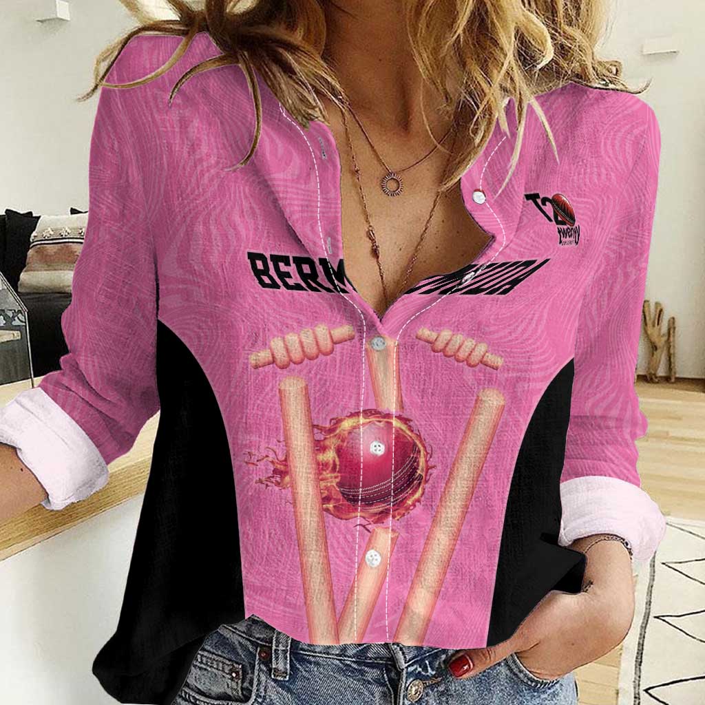 Bermuda Cricket Custom Women Casual Shirt Quo Fata Ferunt Sporty - Wonder Print Shop