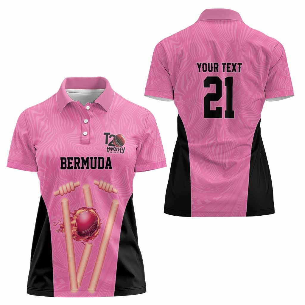 Bermuda Cricket Custom Women Polo Shirt Quo Fata Ferunt Sporty - Wonder Print Shop