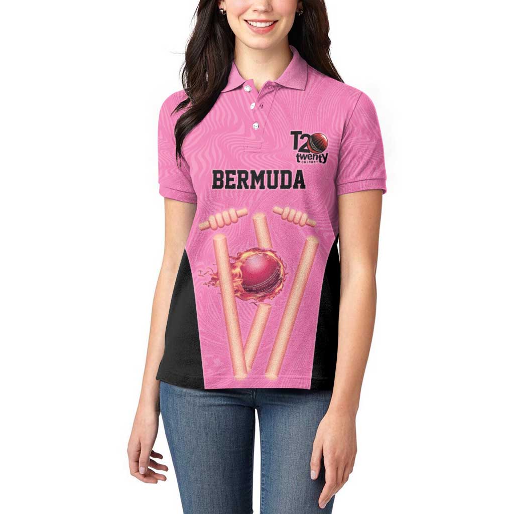 Bermuda Cricket Custom Women Polo Shirt Quo Fata Ferunt Sporty - Wonder Print Shop