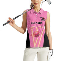 Bermuda Cricket Custom Women Sleeveless Polo Shirt Quo Fata Ferunt Sporty - Wonder Print Shop