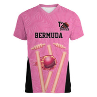 Bermuda Cricket Custom Women V-Neck T-Shirt Quo Fata Ferunt Sporty - Wonder Print Shop