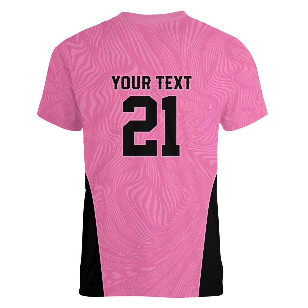 Bermuda Cricket Custom Women V-Neck T-Shirt Quo Fata Ferunt Sporty - Wonder Print Shop