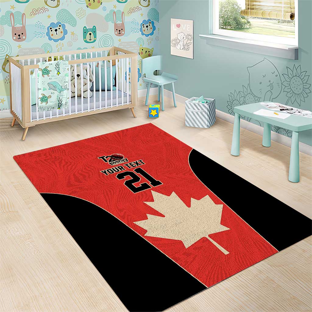 Canada Cricket Custom Area Rug Classic Maple Leaf - Wonder Print Shop