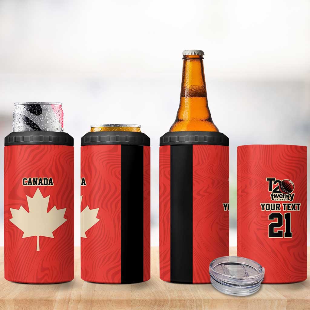 Canada Cricket Custom 4 in 1 Can Cooler Tumbler Classic Maple Leaf - Wonder Print Shop