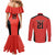Canada Cricket Custom Couples Matching Mermaid Dress and Long Sleeve Button Shirt Classic Maple Leaf - Wonder Print Shop