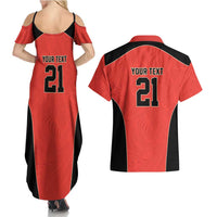 Canada Cricket Custom Couples Matching Summer Maxi Dress and Hawaiian Shirt Classic Maple Leaf - Wonder Print Shop