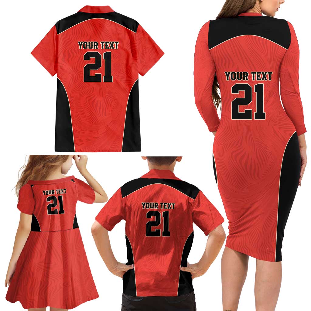 Canada Cricket Custom Family Matching Long Sleeve Bodycon Dress and Hawaiian Shirt Classic Maple Leaf - Wonder Print Shop