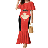 Canada Cricket Custom Family Matching Mermaid Dress and Hawaiian Shirt Classic Maple Leaf - Wonder Print Shop