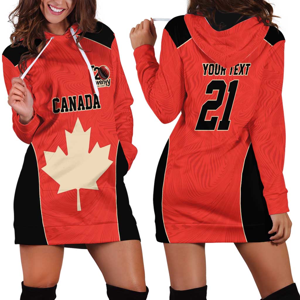 Canada Cricket Custom Hoodie Dress Classic Maple Leaf - Wonder Print Shop