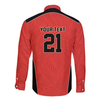 Canada Cricket Custom Long Sleeve Button Shirt Classic Maple Leaf - Wonder Print Shop