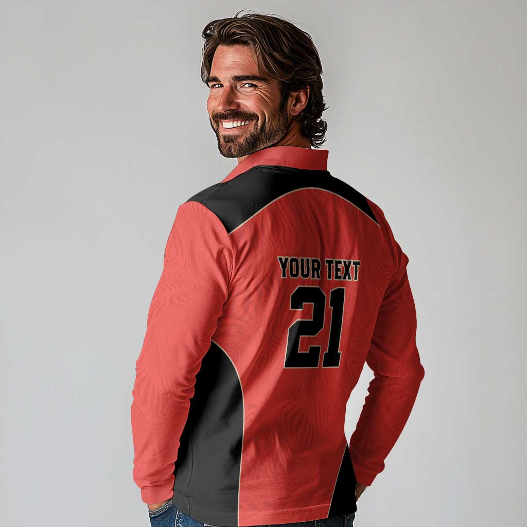 Canada Cricket Custom Long Sleeve Polo Shirt Classic Maple Leaf - Wonder Print Shop