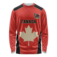Canada Cricket Custom Long Sleeve Shirt Classic Maple Leaf - Wonder Print Shop